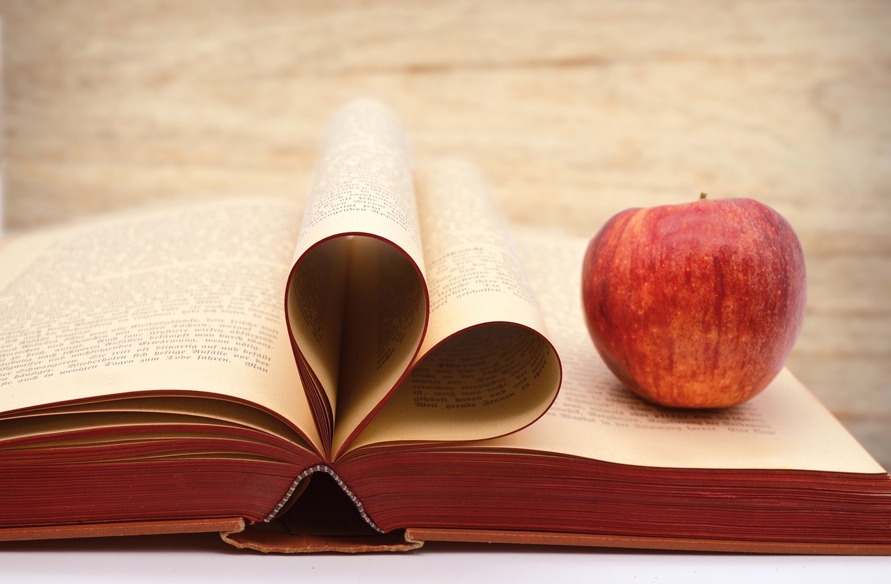 Love of Learning, Apple, First Week of School, Fall, Reading, Book, Page, Red, Photograph, Learning Commons, Literacy