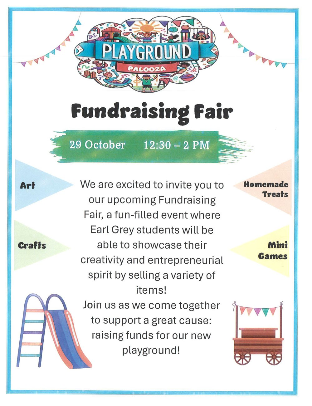 Playground Palooza Fundraising Poster Oct 18