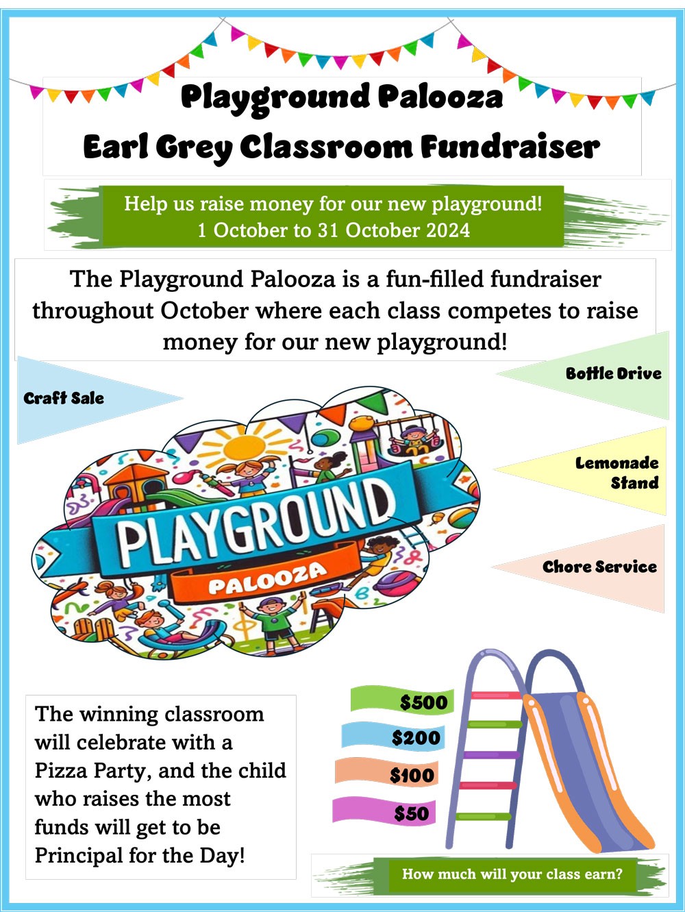 Playground Palooza Fundraiser Poster